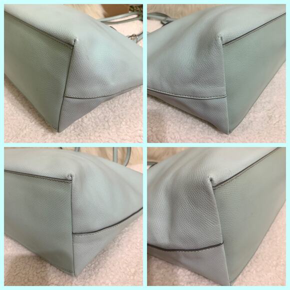 COACH Cross Grain Leather Zip Top CITY TOTE in Sea Glass F36875 - Picture 14 of 16